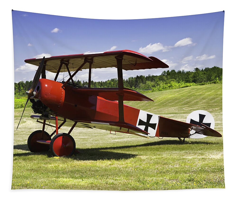 Red Barron Tapestry featuring the photograph Classic Red Barron Fokker Dr.1 Triplane Photo by Keith Webber Jr