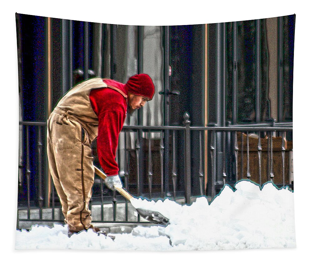 Snow Tapestry featuring the photograph Clearing the Path by Lesa Fine