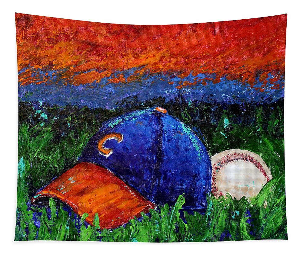 Clemson University Tapestry featuring the painting Clemson Baseball by Kristye Dudley