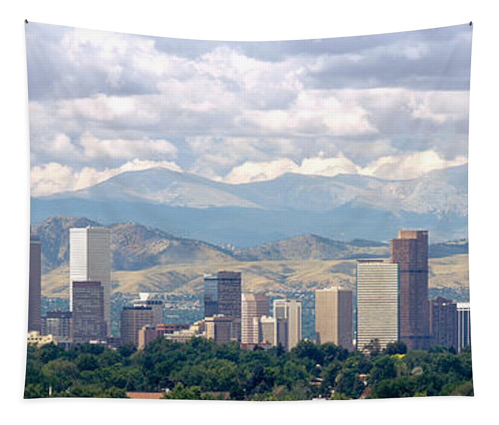 Photography Tapestry featuring the photograph Clouds Over Skyline And Mountains by Panoramic Images