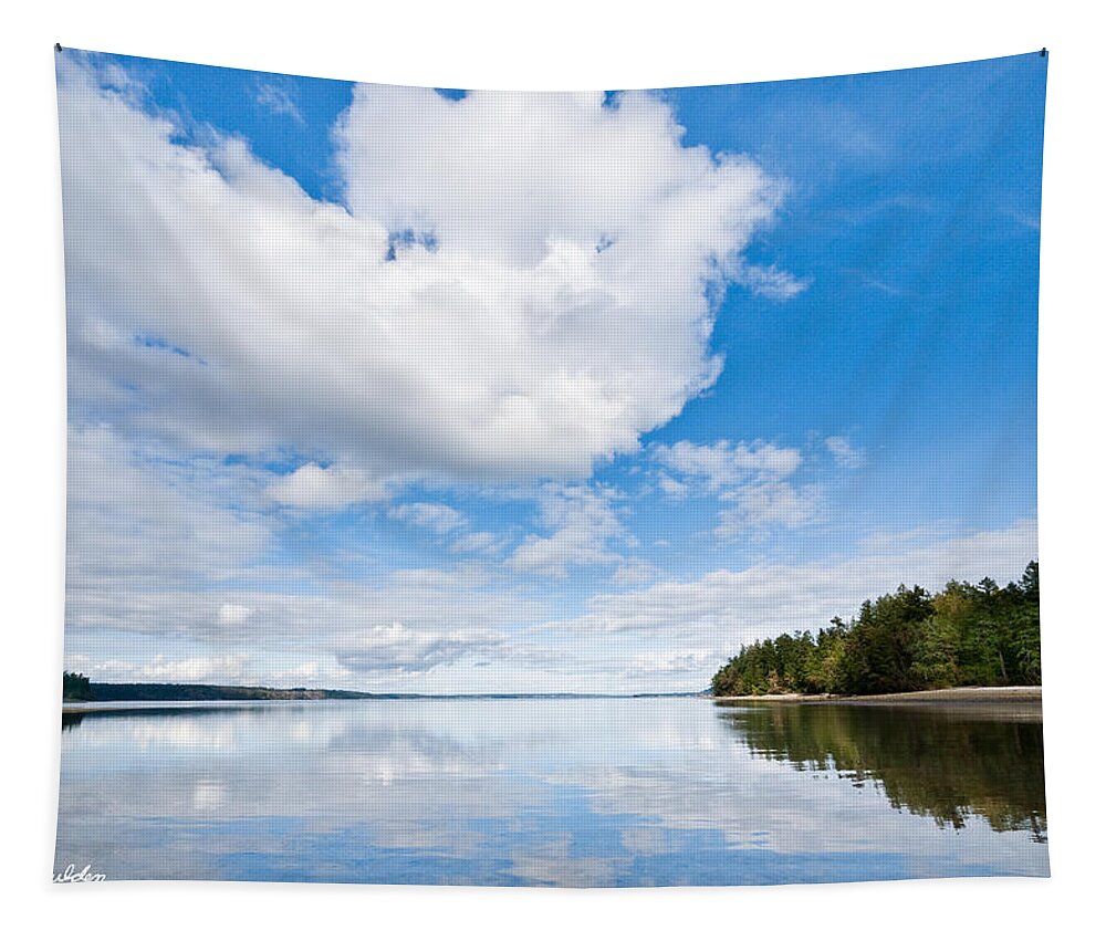 Bay Tapestry featuring the photograph Clouds Reflected in Puget Sound by Jeff Goulden
