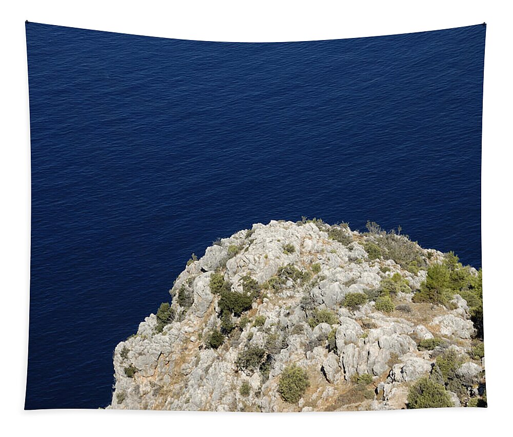 Sea Tapestry featuring the photograph Coast and deep blue sea by Matthias Hauser