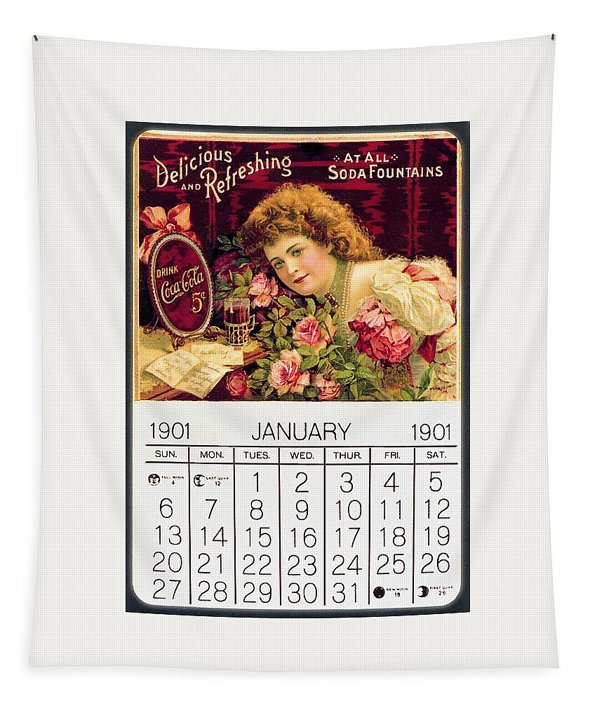 Coca-cola Tapestry featuring the photograph Coca - Cola Vintage Calendar by Gianfranco Weiss