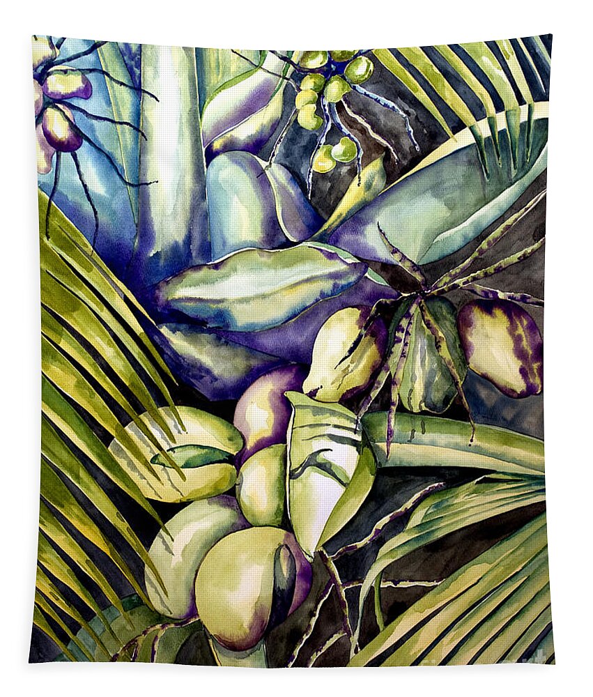 Coconuts Tapestry featuring the painting Coconuts by Kandyce Waltensperger