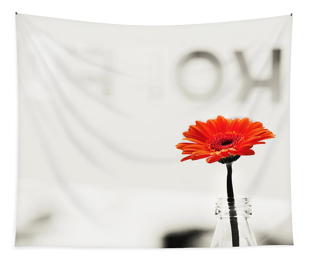 Netherlands Tapestry featuring the photograph Coffee and Gerbera 1. Utrecht by Jenny Rainbow