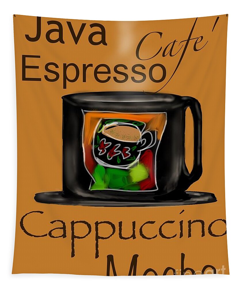 Coffee Tapestry featuring the digital art Coffee Break by Christine Fournier