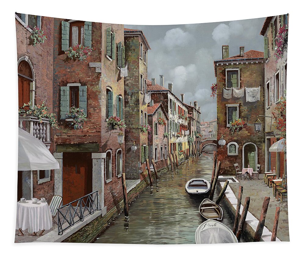 Venice Tapestry featuring the painting colazione a Venezia by Guido Borelli
