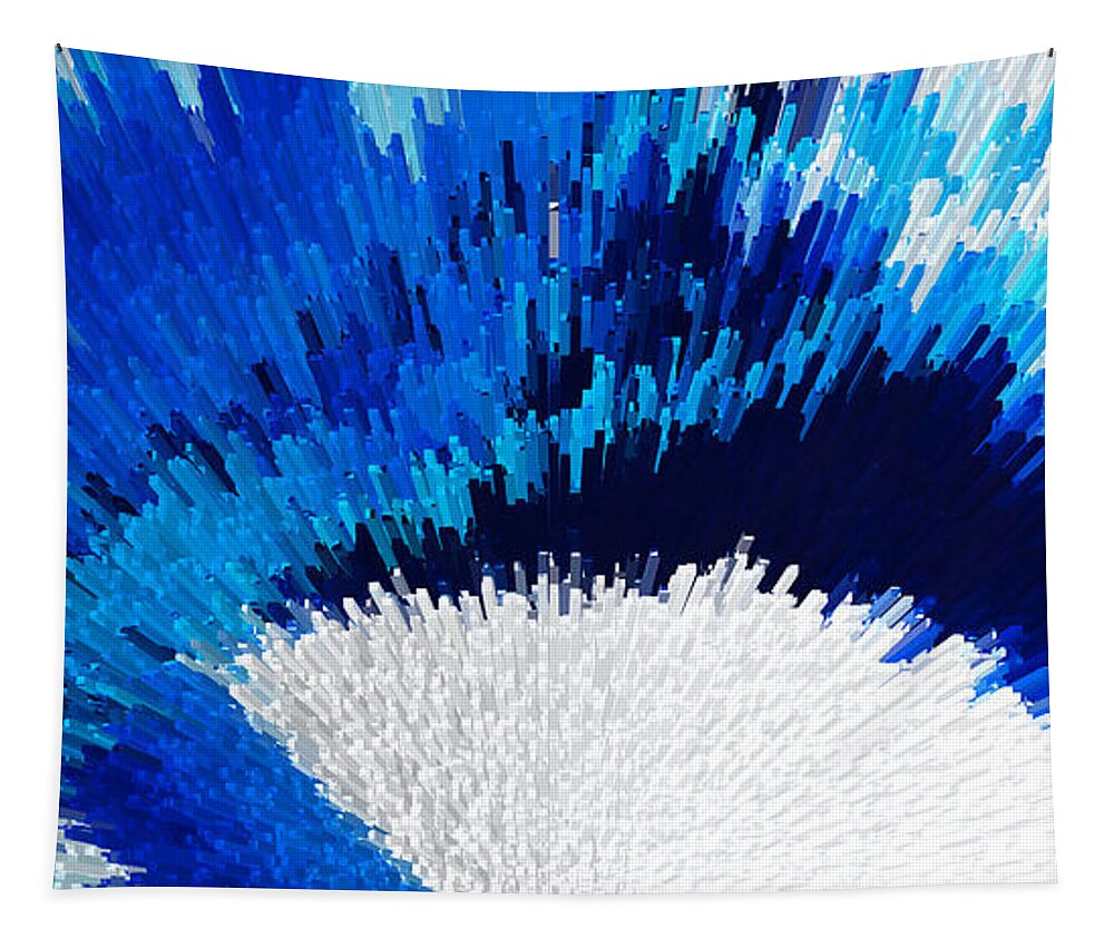 Blue Abstract Art Tapestry featuring the digital art Color Shock 2 - Vibrant Digital Painting Art by Sharon Cummings