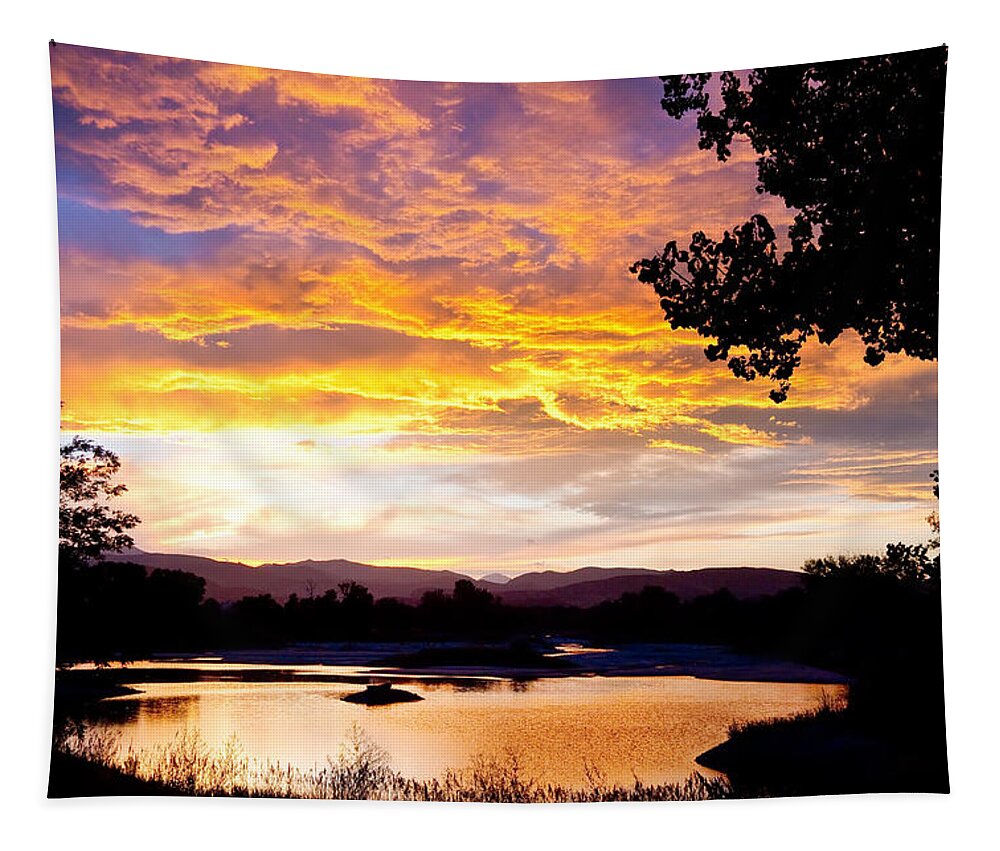 Sunsets Tapestry featuring the photograph Colorado Summer Sunset by James BO Insogna