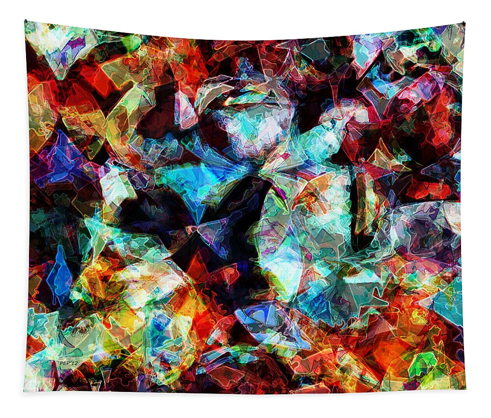 Abstract Tapestry featuring the digital art Colorful Abstract Design by Phil Perkins