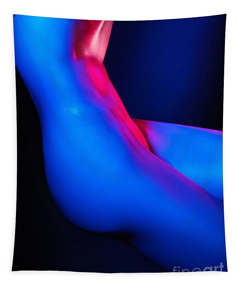 Nude Tapestry featuring the photograph Colorful bodyscape nude woman body by Maxim Images Exquisite Prints