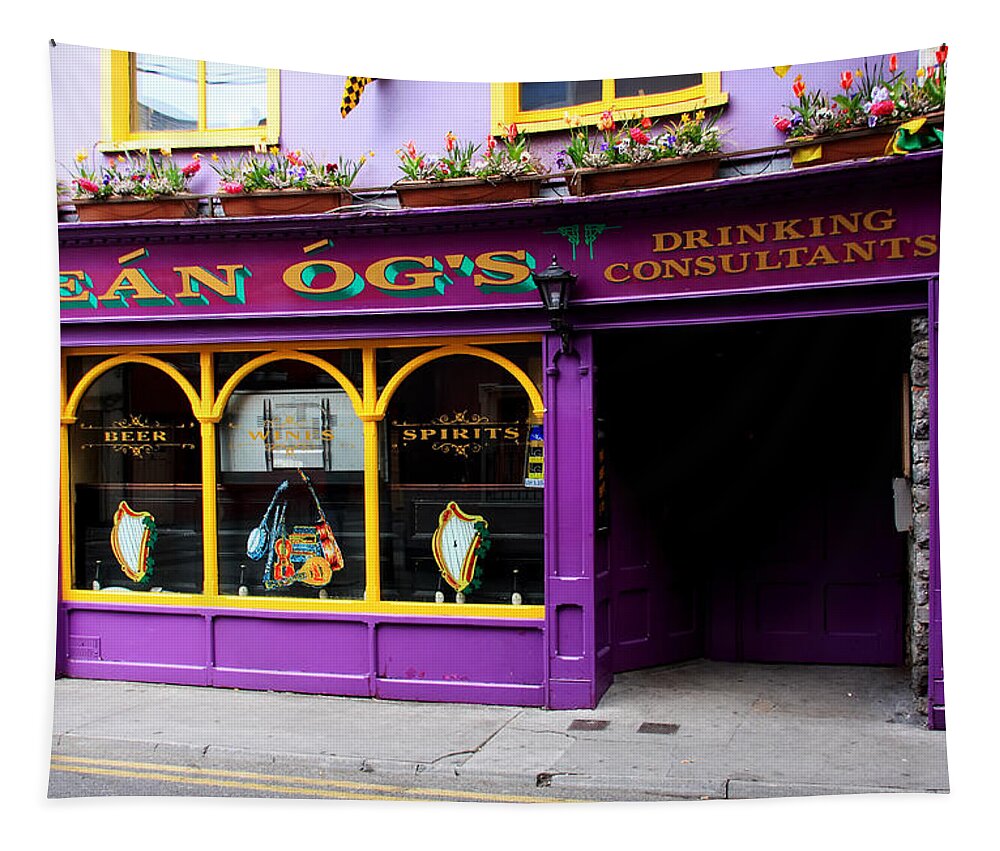 Pub Tapestry featuring the photograph Colorful Irish Pub by Aidan Moran