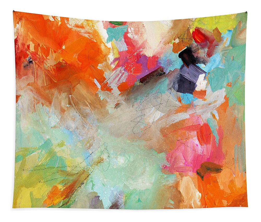 Abstract 11 Tapestry featuring the painting Colorful joy by Svetlana Novikova