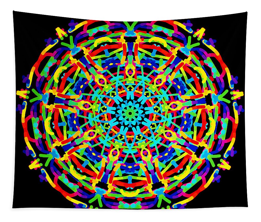 Barbara Snyder Tapestry featuring the digital art Colorful Kolide by Barbara Snyder