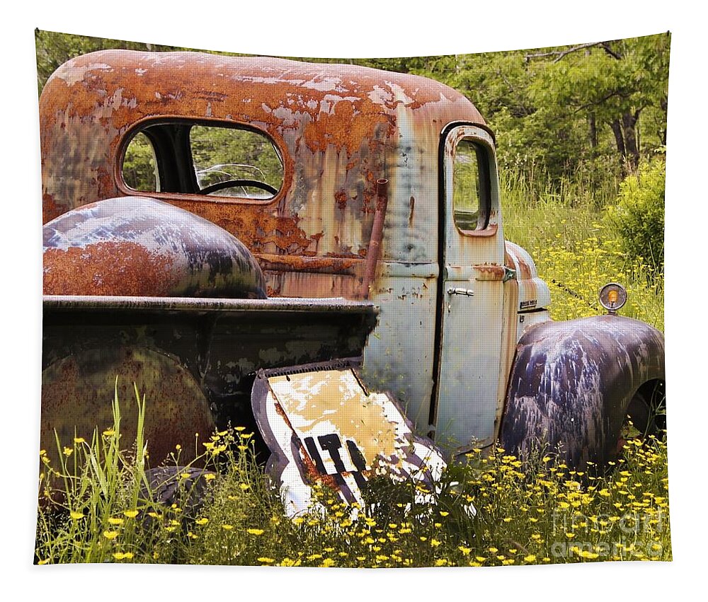 Antique Truck Tapestry featuring the photograph Colorful Truck by Karin Pinkham