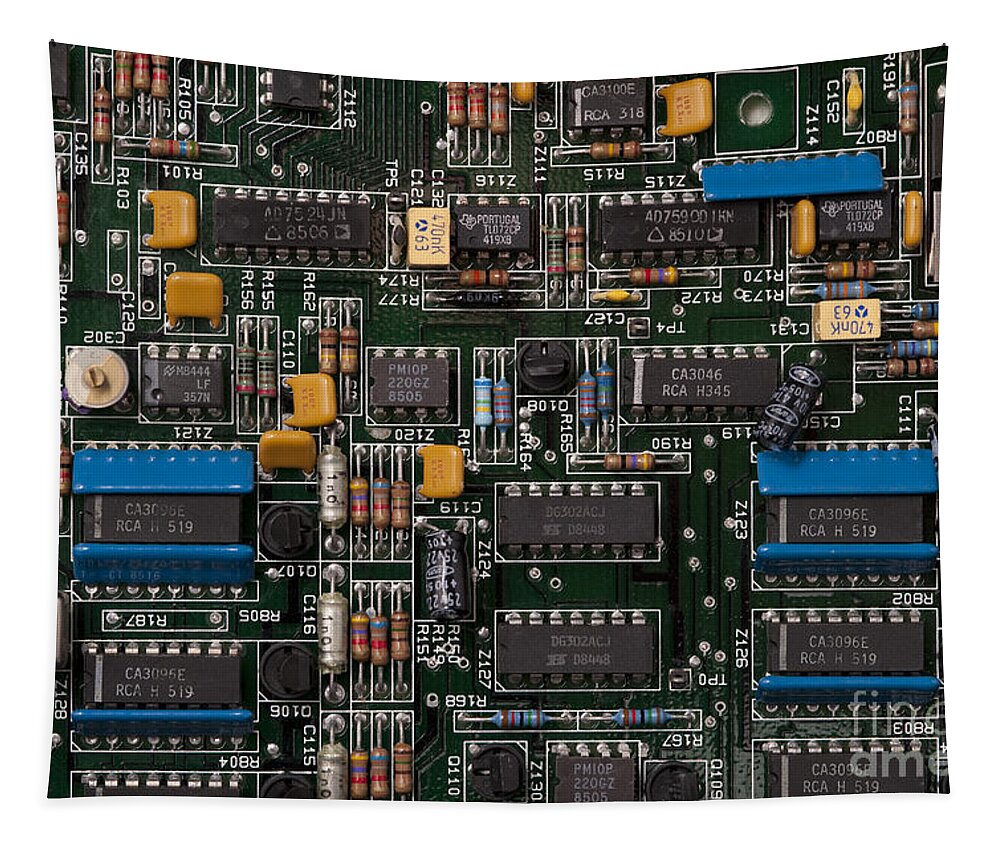 Access Tapestry featuring the photograph Computer Circuit Board by Jim Corwin