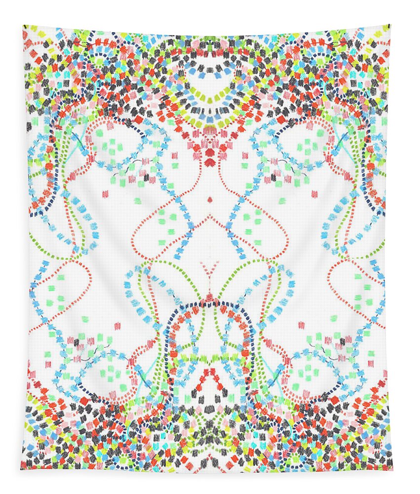Confetti Tapestry featuring the digital art Confetti Rorschach by Carol Jacobs