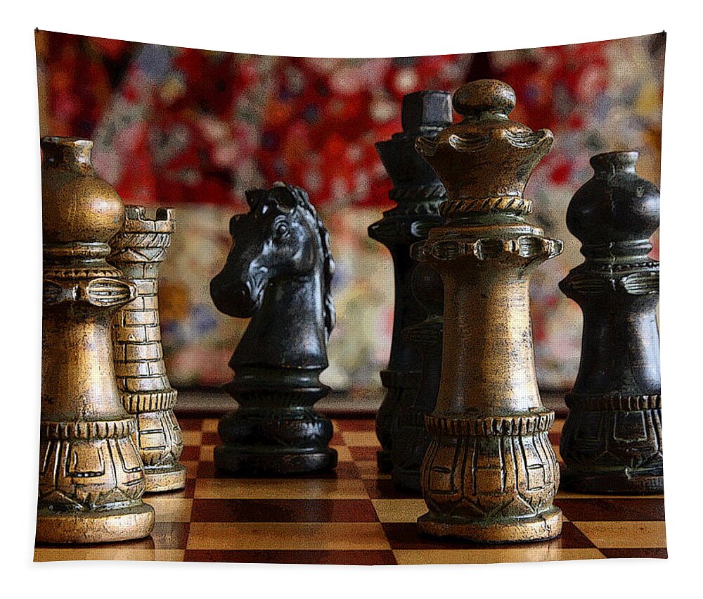 Chess Tapestry featuring the photograph Confrontation by Joe Kozlowski