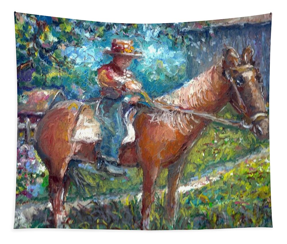 Grandpa Tapestry featuring the painting Cool Grandpa by Bernadette Krupa