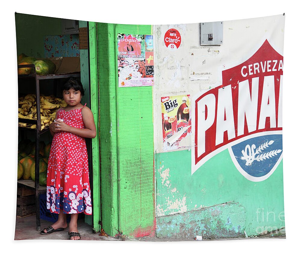 Panama Tapestry featuring the photograph Corner Shop Panama by James Brunker
