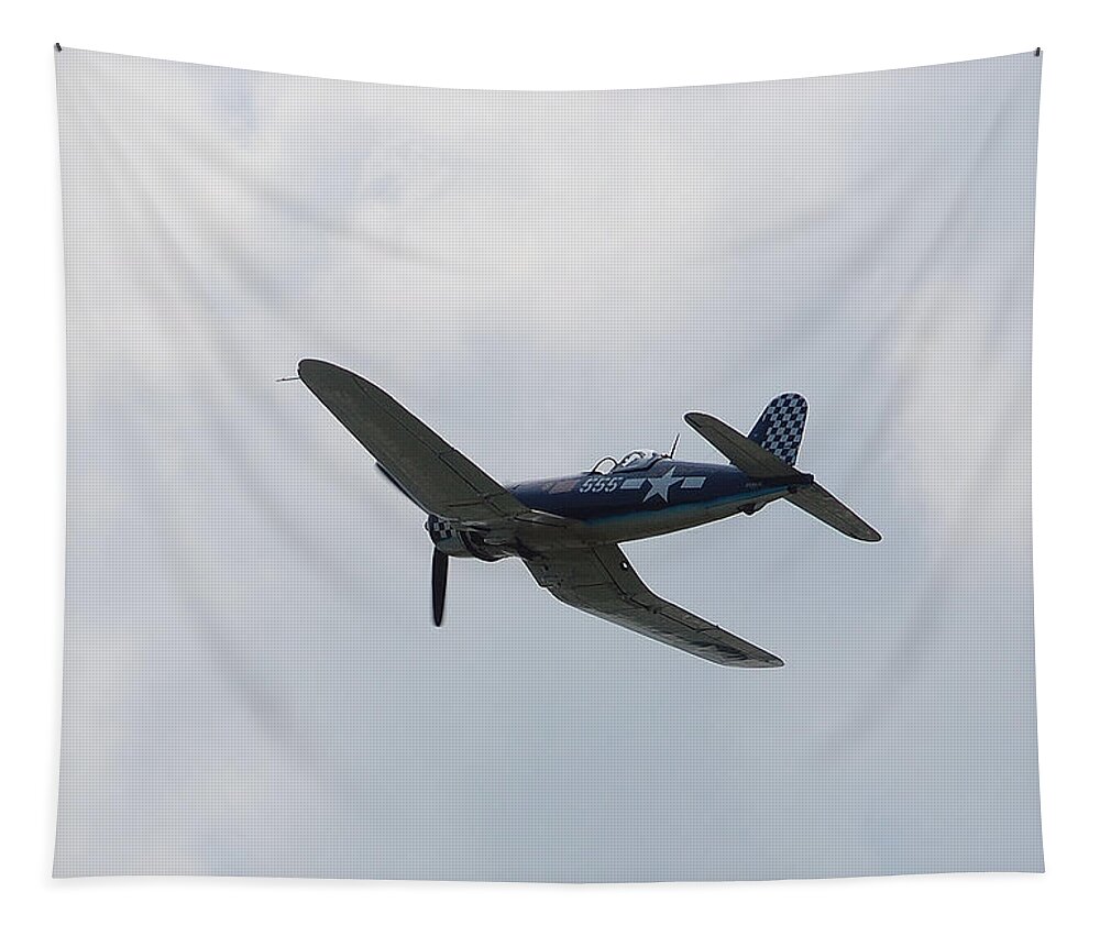 Aviation Tapestry featuring the photograph Corsair by John Schneider