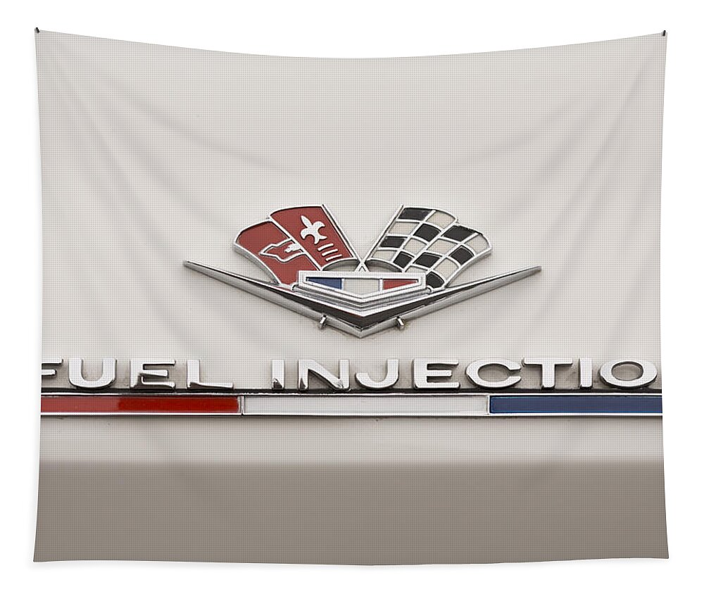 Corvette Tapestry featuring the photograph Corvette Fuel Injection by Scott Campbell