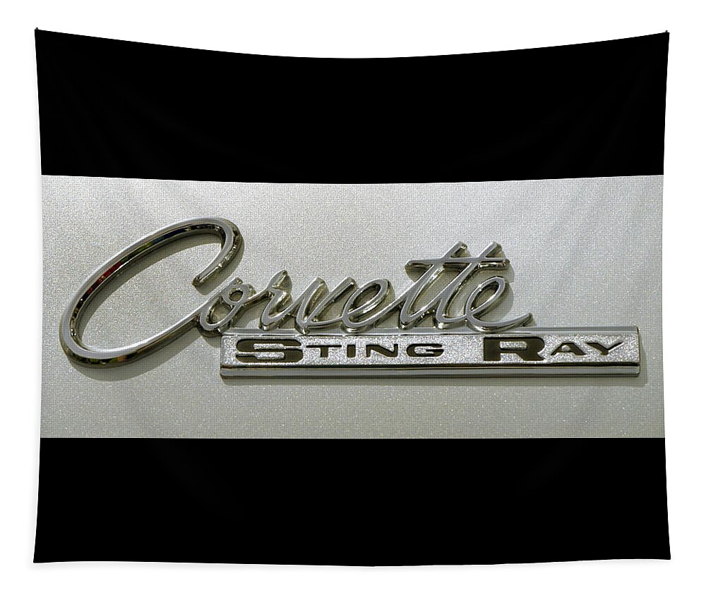 Corvette Stingray Tapestry featuring the photograph Corvette Stingray Emblem by Mike McGlothlen