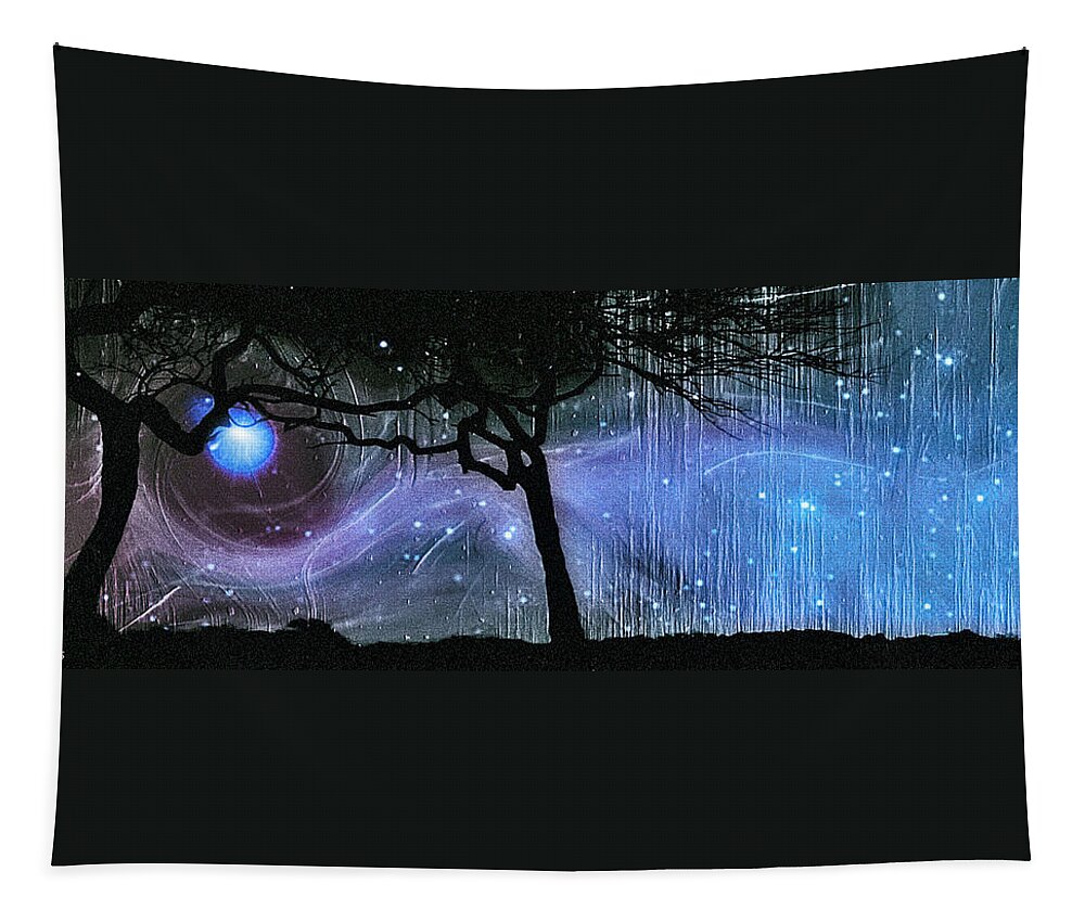Cosmic Night Tapestry featuring the photograph Cosmic Night by Linda Sannuti