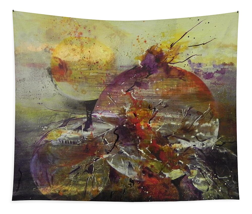 Cosmos Tapestry featuring the painting Cosmic Storm by Ilona Petzer
