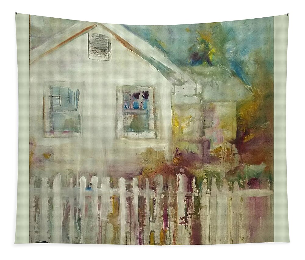  Tapestry featuring the painting Cottage Memories by John Gholson