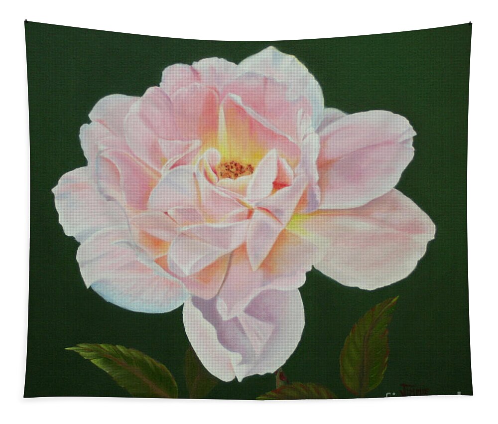 Cotton Candy Rose Tapestry featuring the painting Cotton Candy Rose by Jimmie Bartlett