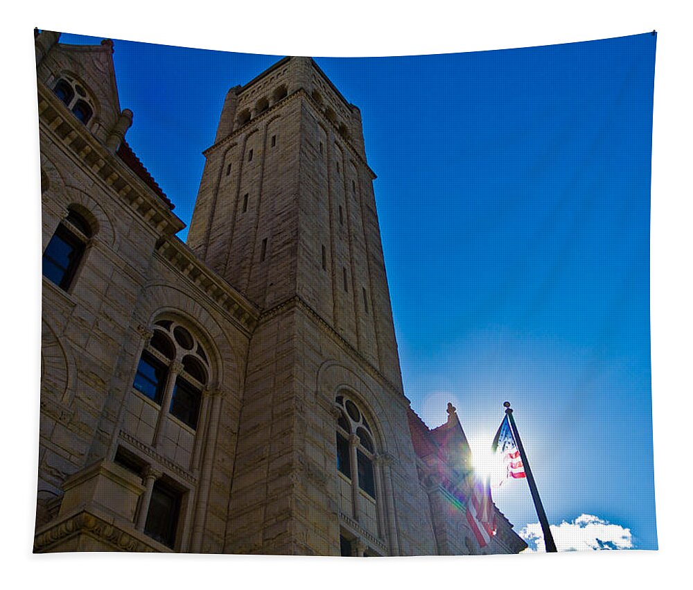 Courthouse Tapestry featuring the photograph Courthouse Tower by Jonny D