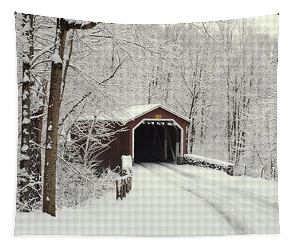 Photography Tapestry featuring the photograph Covered Bridge Pa by Panoramic Images