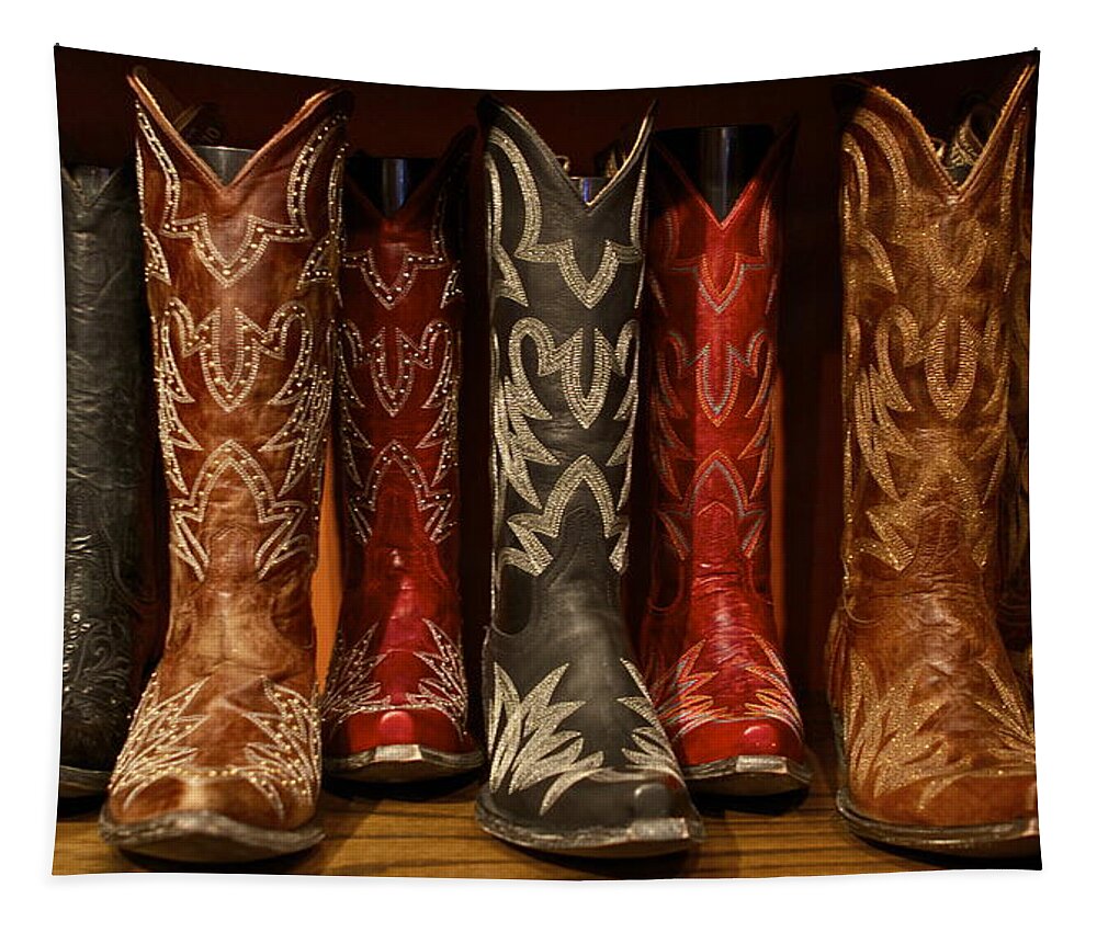 Cowboy Boots Tapestry featuring the photograph Cowboy Boots by John Babis
