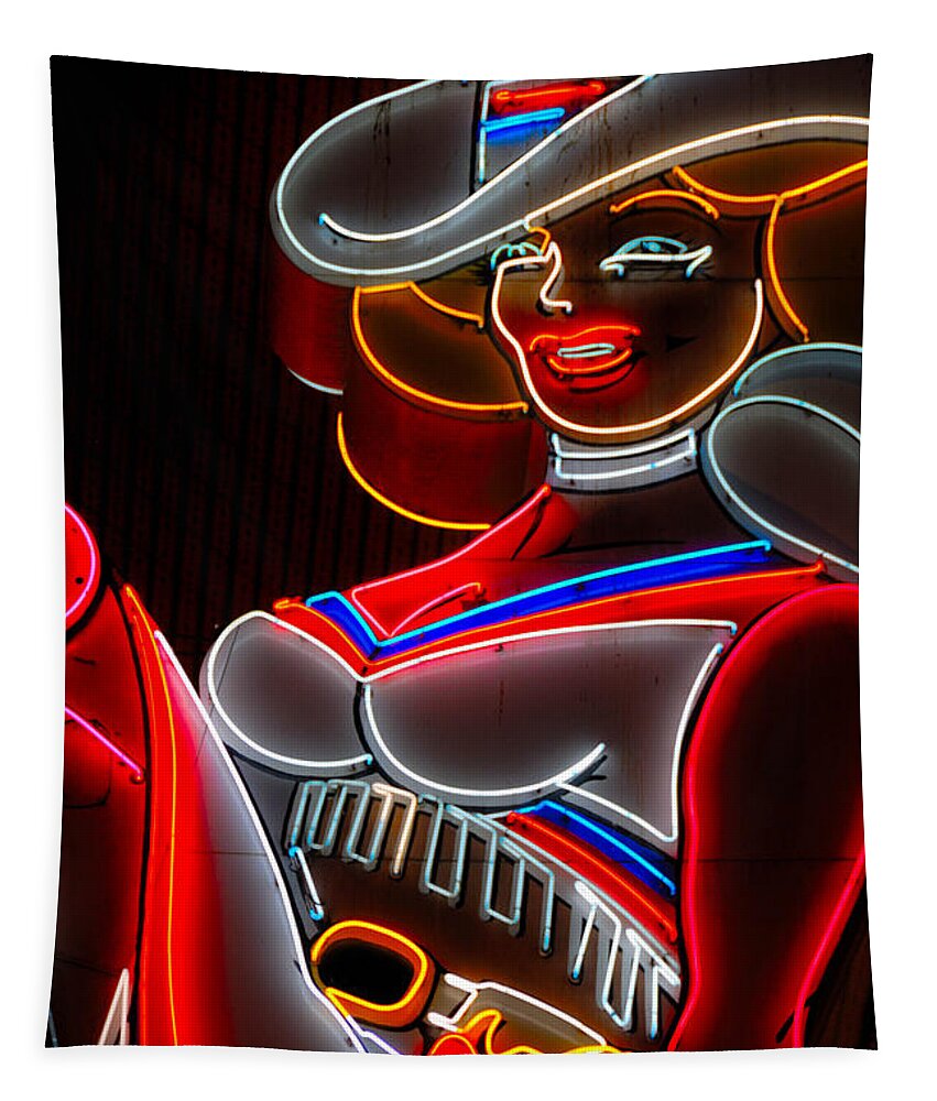 Cowgirl Neon Sign Fremont Street Las Vegas Greeting Card by Amy Cicconi
