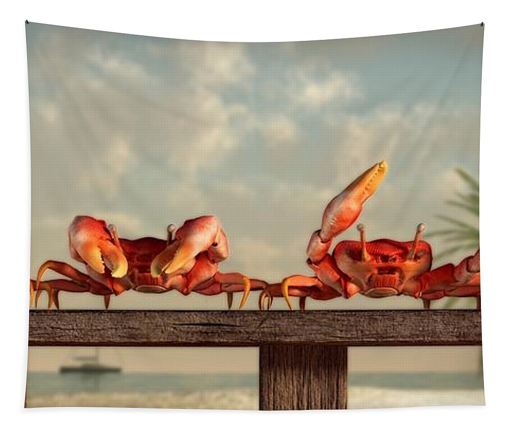 Ymca Tapestry featuring the digital art Crab Dance by Daniel Eskridge