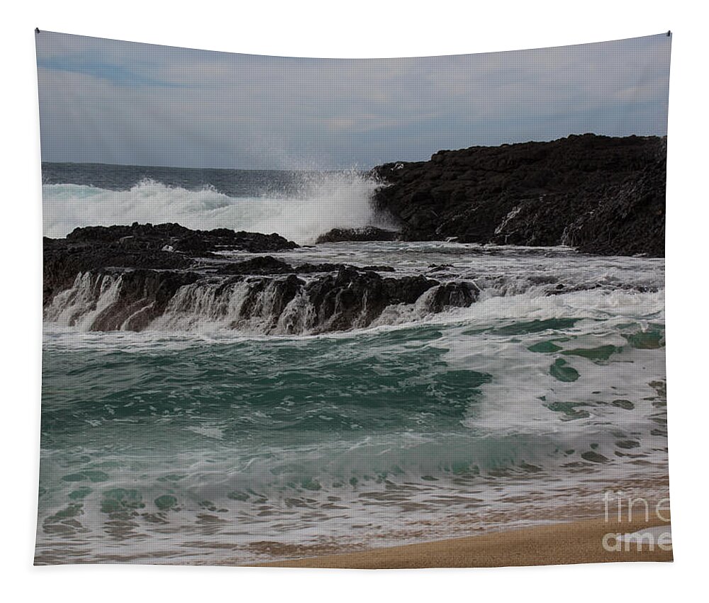 Hawaii Tapestry featuring the photograph Crashing Surf by Suzanne Luft