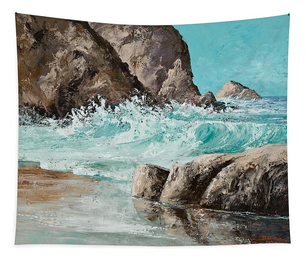 Ocean Tapestry featuring the painting Crashing Waves by Darice Machel McGuire