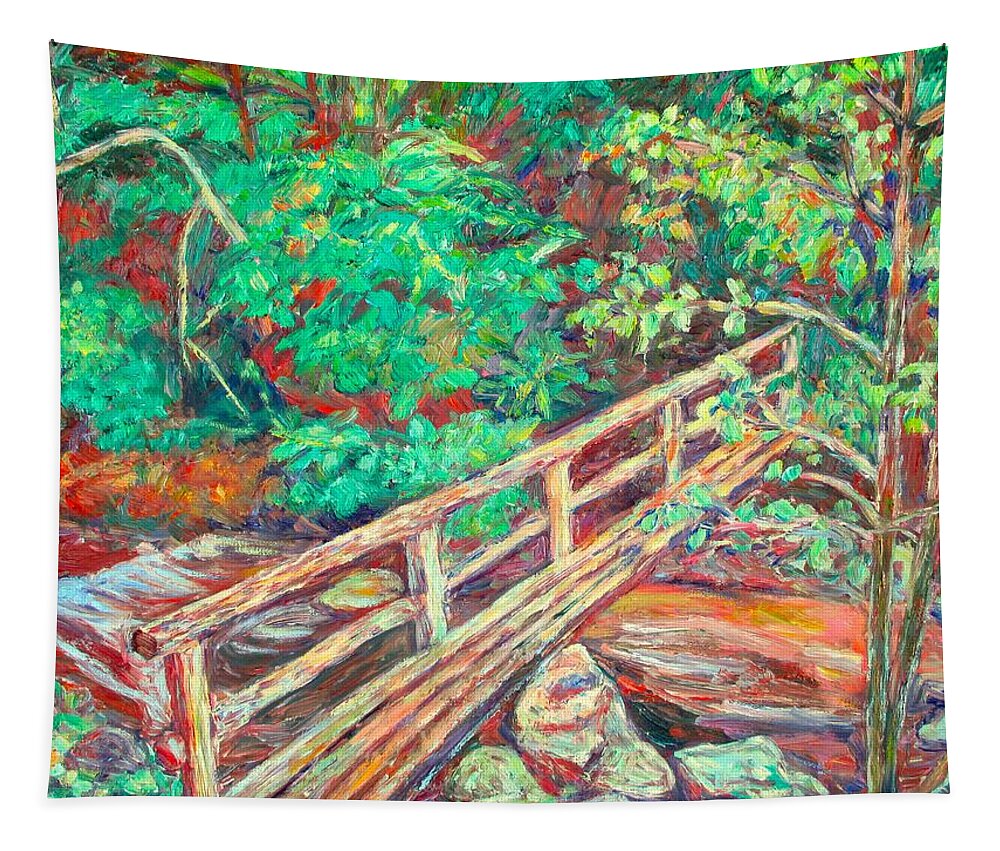 Bridge Tapestry featuring the painting Creek Bridge by Kendall Kessler
