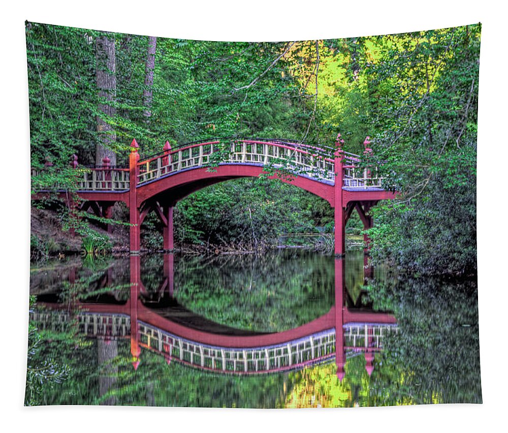 William & Mary Tapestry featuring the photograph Crim Dell Bridge in Summer by Jerry Gammon