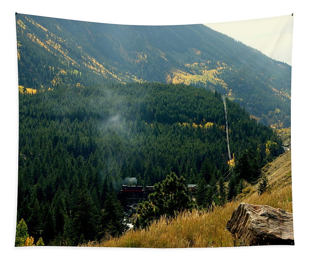 Train Tapestry featuring the photograph Crossing the Colorado River by Beth Collins