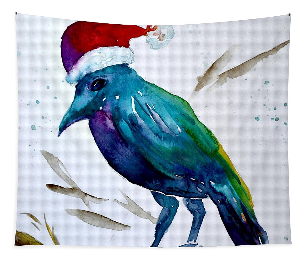 Crow Ho Ho Tapestry featuring the painting Crow Ho Ho by Beverley Harper Tinsley