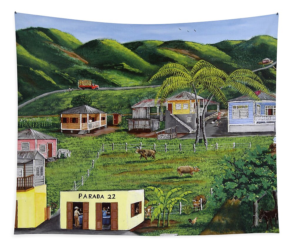 Cucchillas Tapestry featuring the painting Cuchillas by Luis F Rodriguez