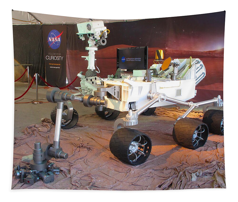 Curiosity Tapestry featuring the photograph NASA's Curiosity Rover - Mars Science Laboratory by Ram Vasudev