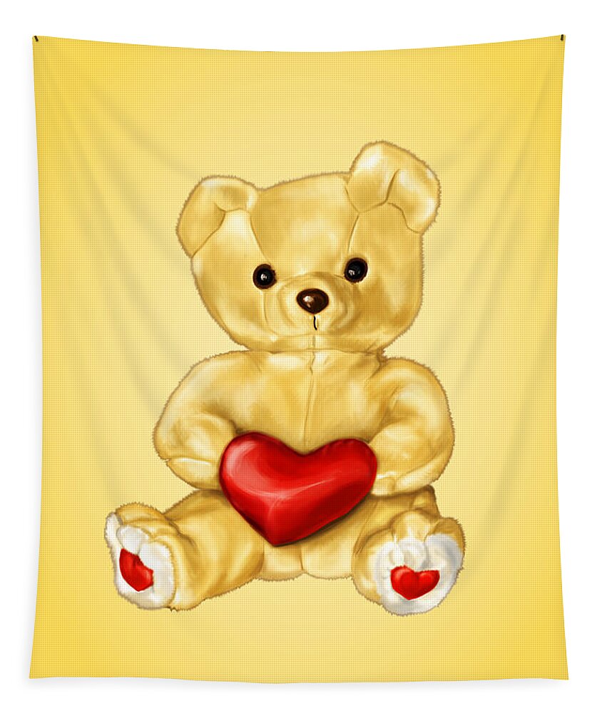 Cute Teddy Bear Tapestry featuring the digital art Cute Teddy Bear Hypnotist by Boriana Giormova