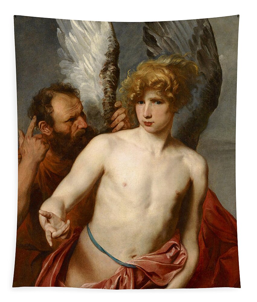 Anthony Van Dyck Tapestry featuring the painting Daedalus and Icarus by Anthony van Dyck