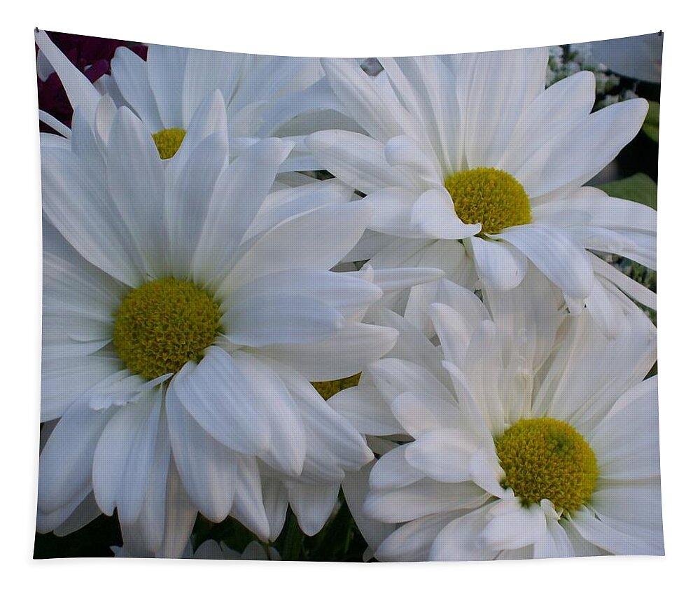 White Daisy Bouquet Tapestry featuring the photograph Daisy Bouquet by Belinda Lee