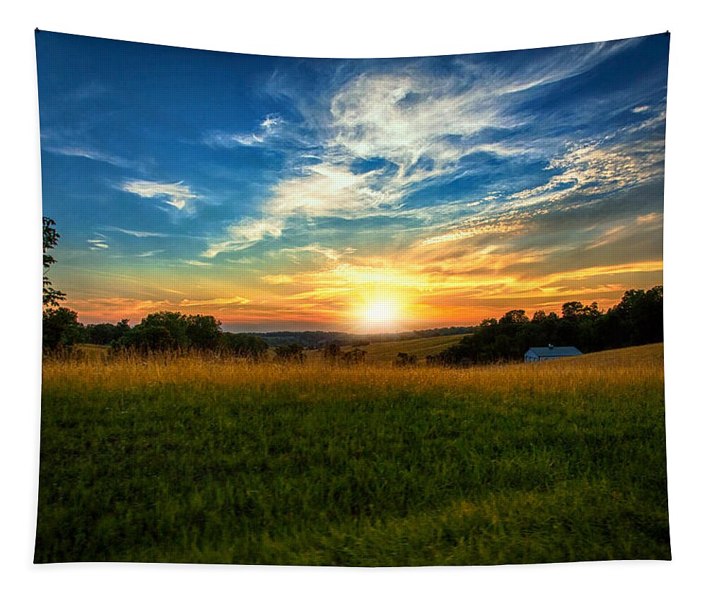 Dale Tapestry featuring the photograph Dale Hollow Sunset by Amber Flowers