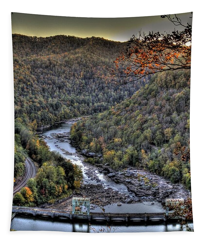 River Tapestry featuring the photograph Dam in the Forest by Jonny D