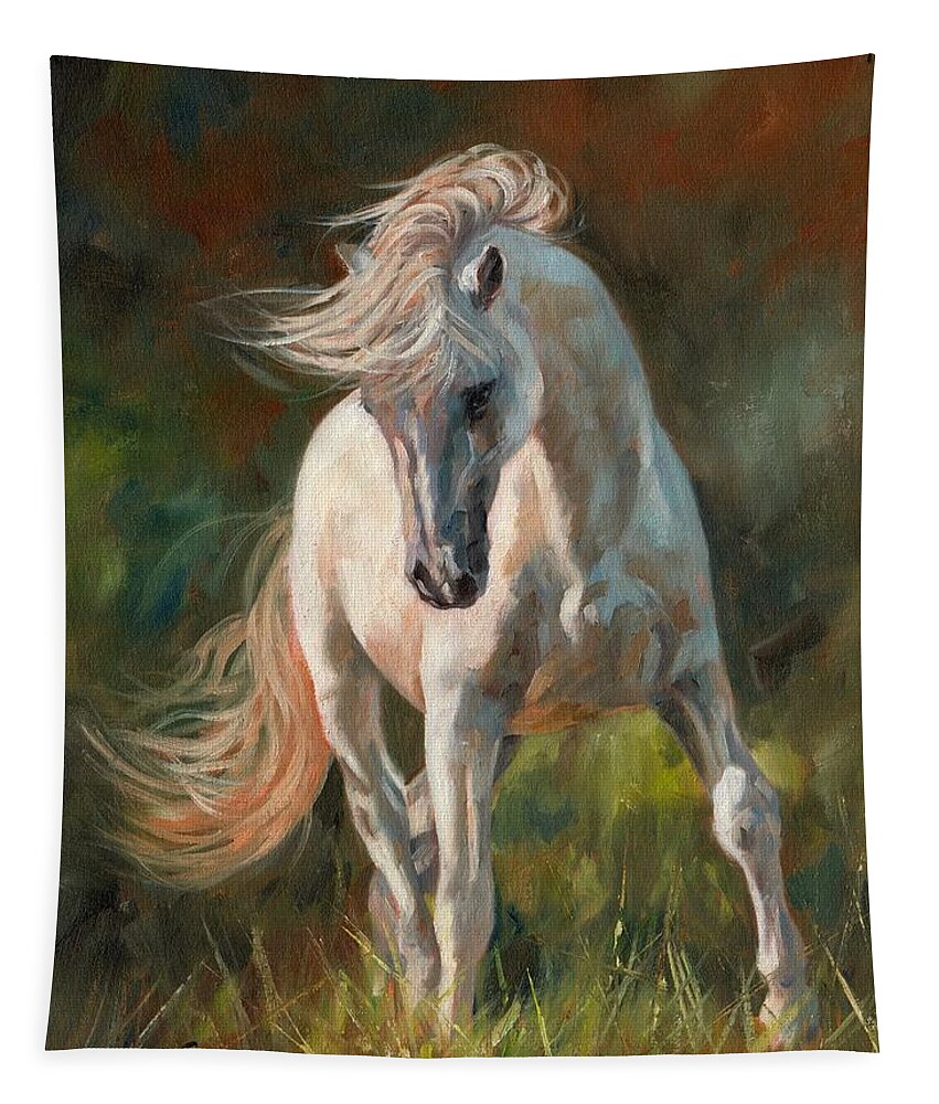 Horse Tapestry featuring the painting Dance Like No One is Watching by David Stribbling